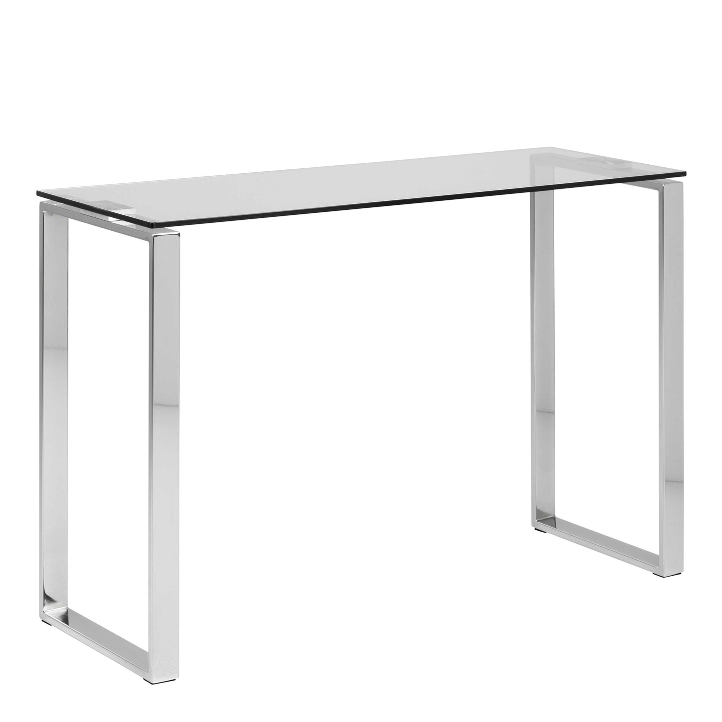 Frederikssund Glass Top Console Table Silver Legs