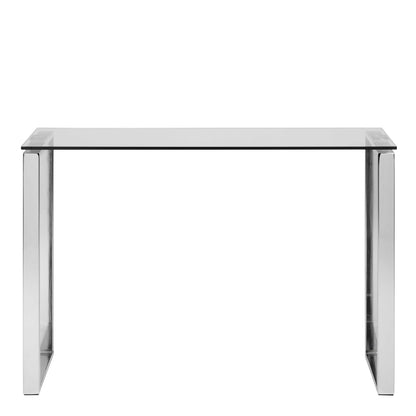 Frederikssund Glass Top Console Table Silver Legs
