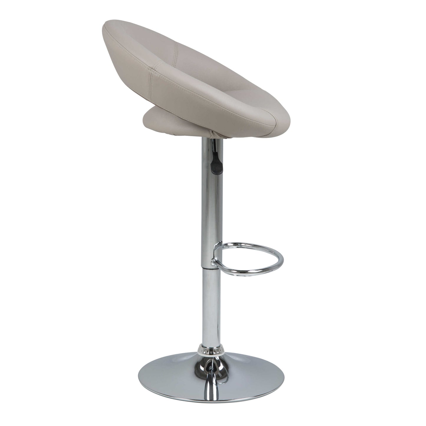 Set of 2 Jorah Light Grey Faux Leather Swivel Bar Stool Open Back