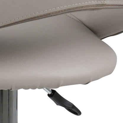 Set of 2 Jorah Light Grey Faux Leather Swivel Bar Stool Open Back