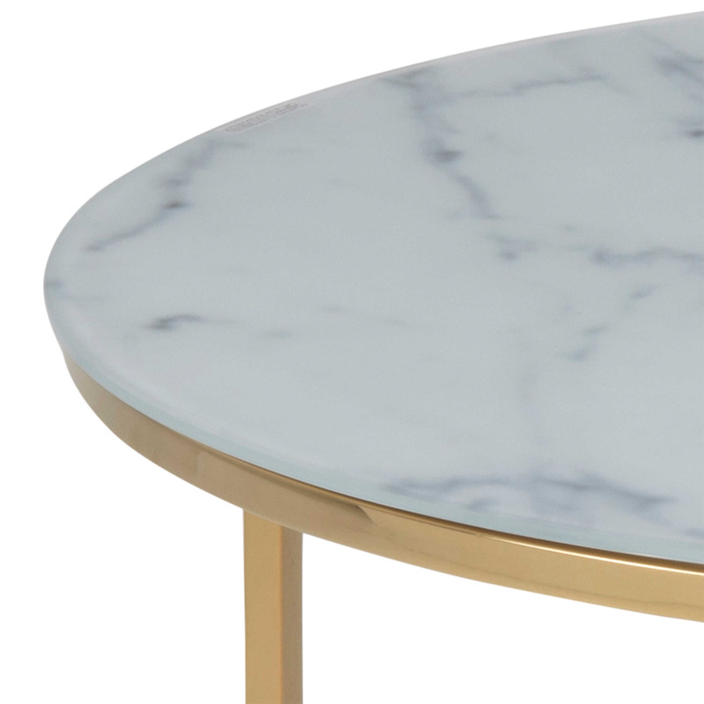 Vodskov White Marble Round Coffee Table Gold Legs