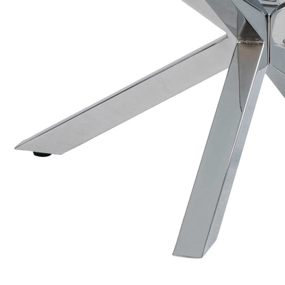 Perth Clear Glass Round Coffee Table Chrome Legs