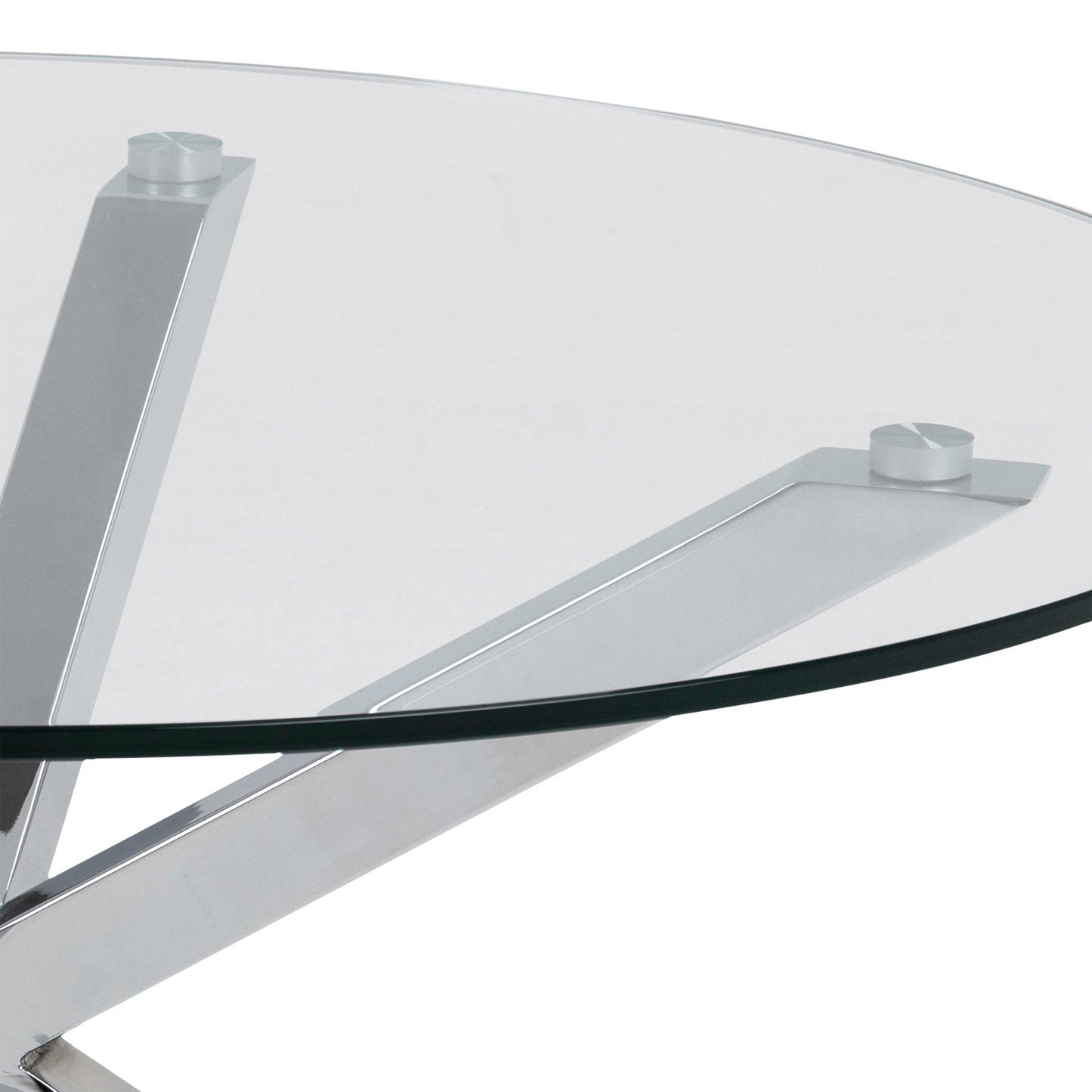 Perth Clear Glass Round Coffee Table Chrome Legs