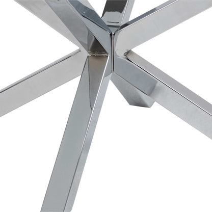 Perth Clear Glass Round Coffee Table Chrome Legs