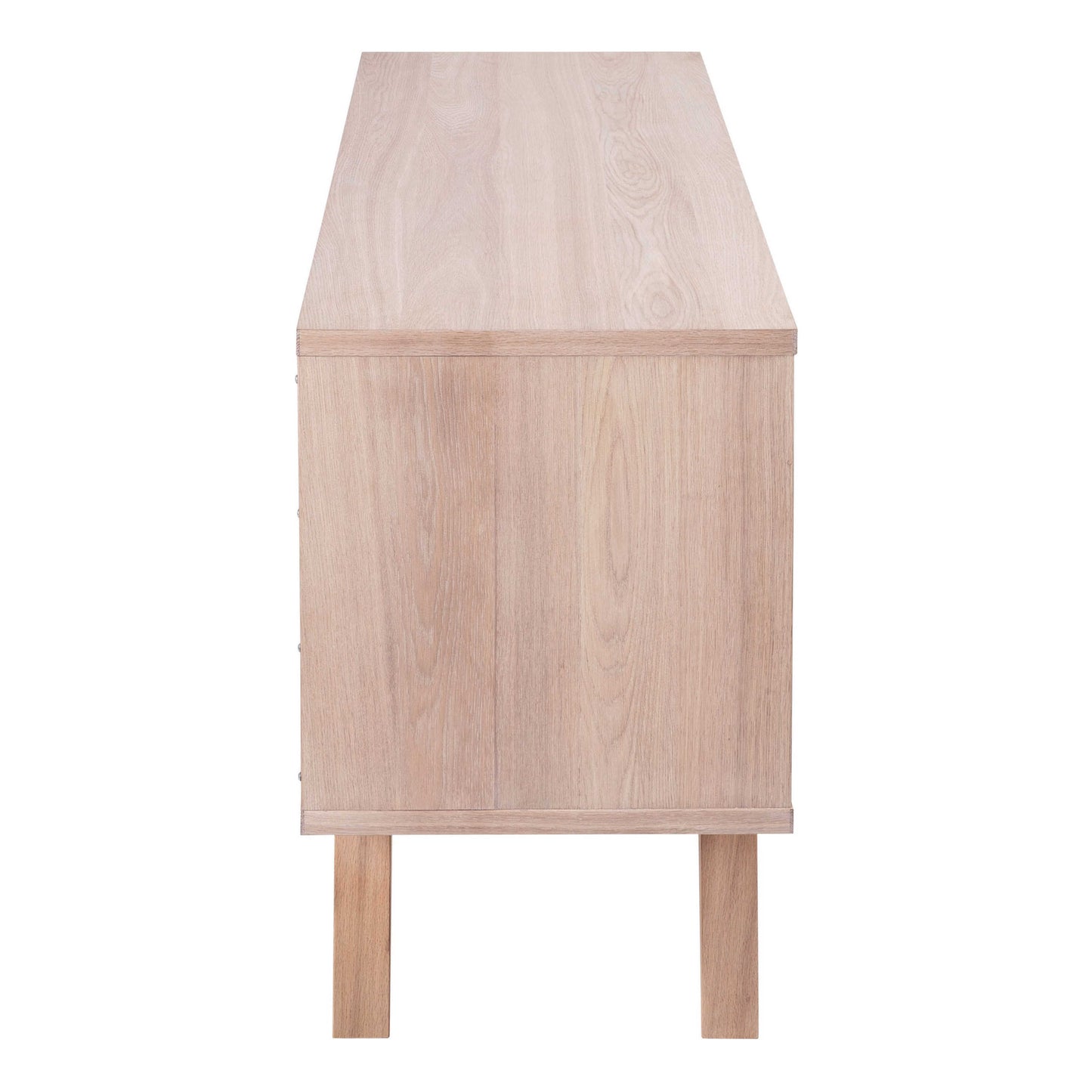 Jyvaskyla White Oak Wood Sideboard 4 Drawers 1 Sliding Door