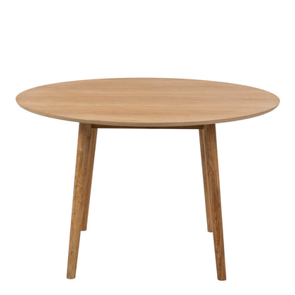 Debrecen Solid Oak and Olive Green Round Dining Table + 4 Dining Chairs