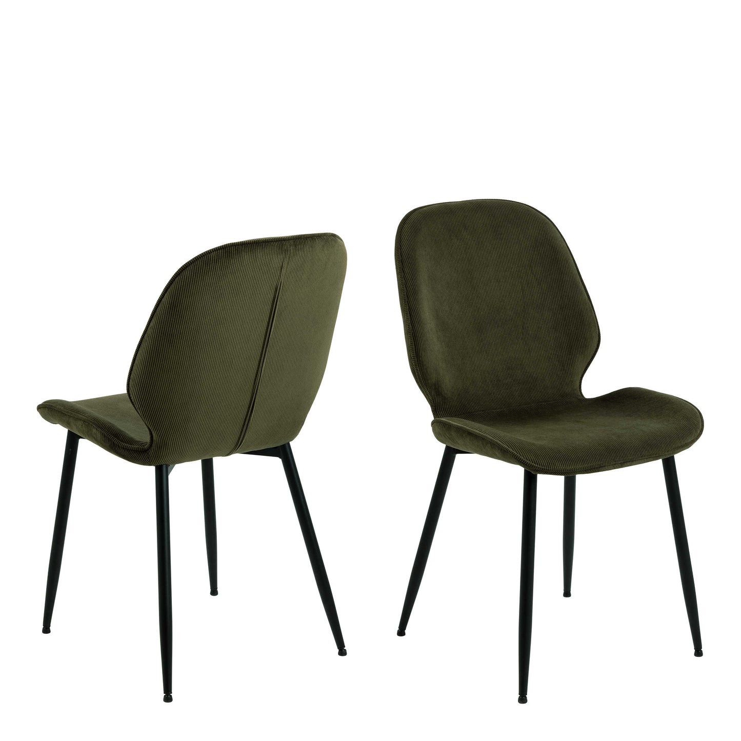 Debrecen Solid Oak and Olive Green Round Dining Table + 4 Dining Chairs