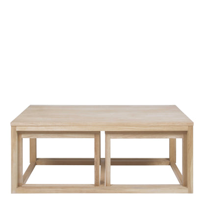 Meadowbloom Set of 3 White Oak Nesting Coffee Tables