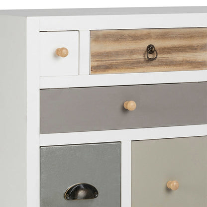 Malaga White Chest 13 Multicoloured Drawers