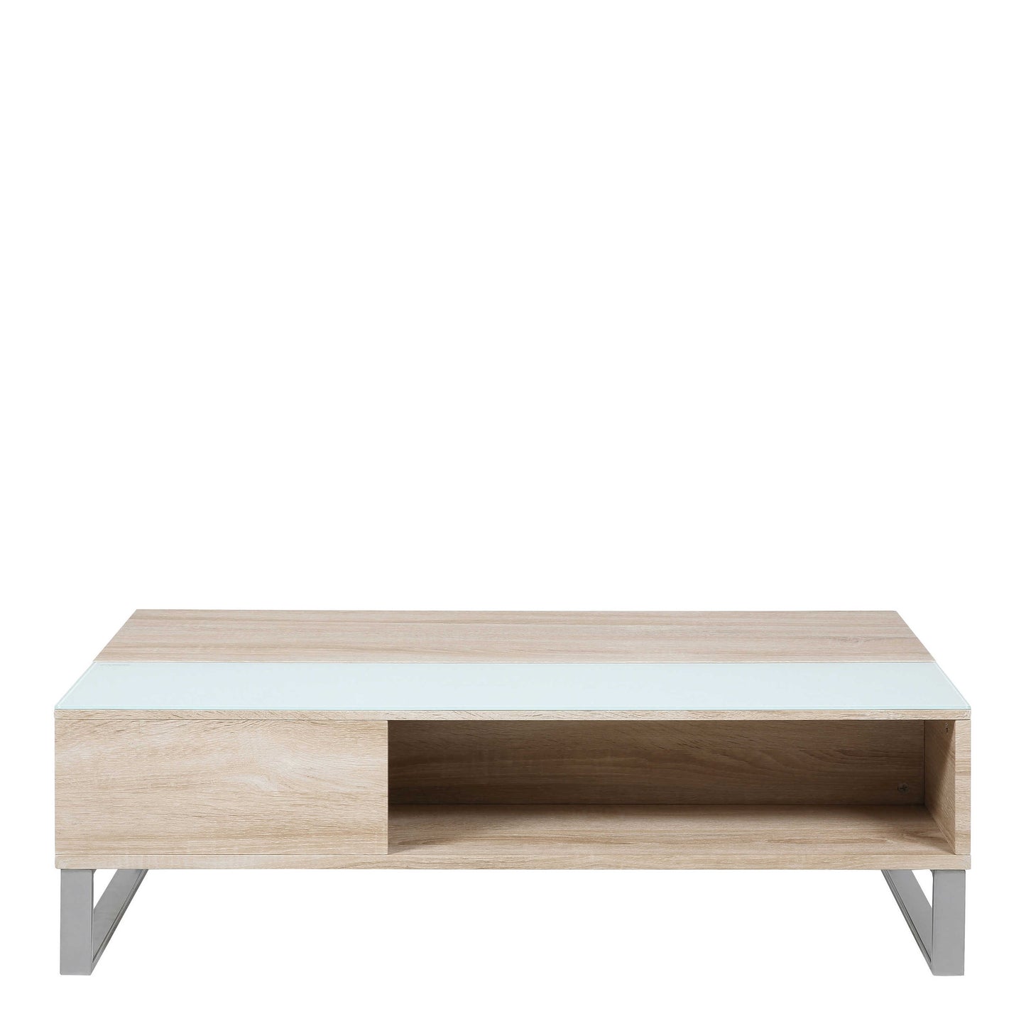 Salford  Natural Oak Wood and Glass Rectangular Lift Up Coffee Table
