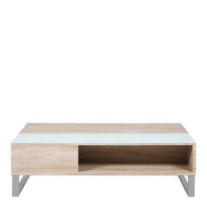 Salford  Natural Oak Wood and Glass Rectangular Lift Up Coffee Table
