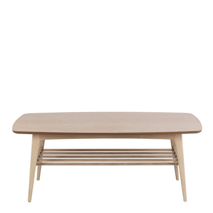 Milan Oak Veneer Coffee Table with Lower Shelf