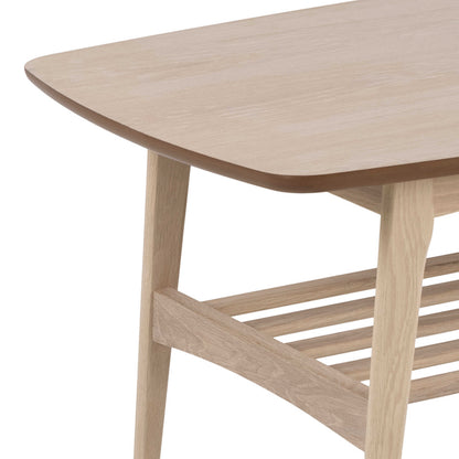 Milan Oak Veneer Coffee Table with Lower Shelf