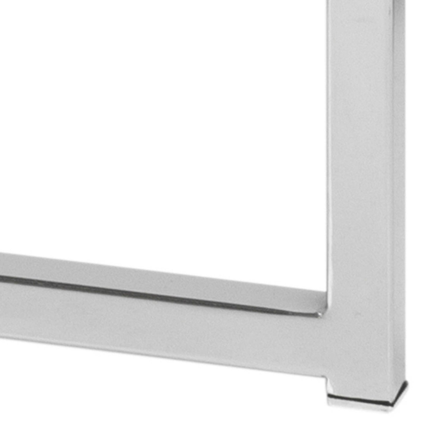 Oakfern Round Silver Metal Side Table Glass Top