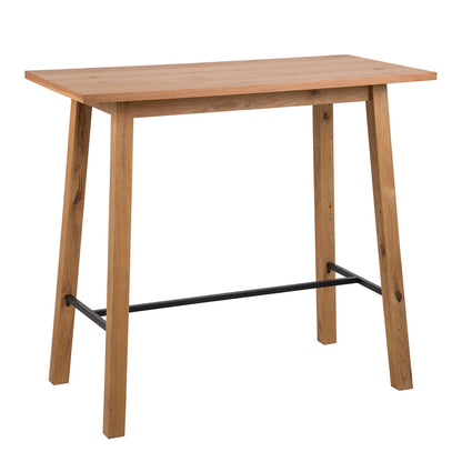 Muddlefern Tall Oiled Oak Veneer Wood Bar Table