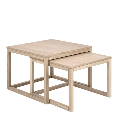 Meadowbloom White Oak Set of 2 Nesting Coffee Tables