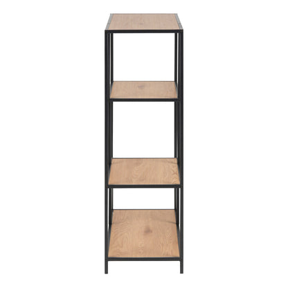 El Paso Black Metal and Wild Oak Veneer Asymmetrical Bookcase 3 Shelves