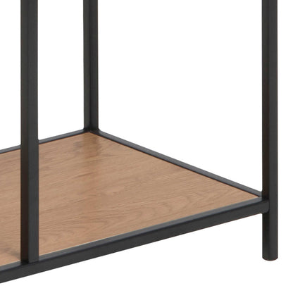 El Paso Tall Black Metal Bookcase 5 Oak Shelves