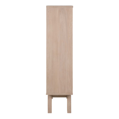 Kotka White Oak Wood Display Cabinet 2 Drawers 2 Shelves