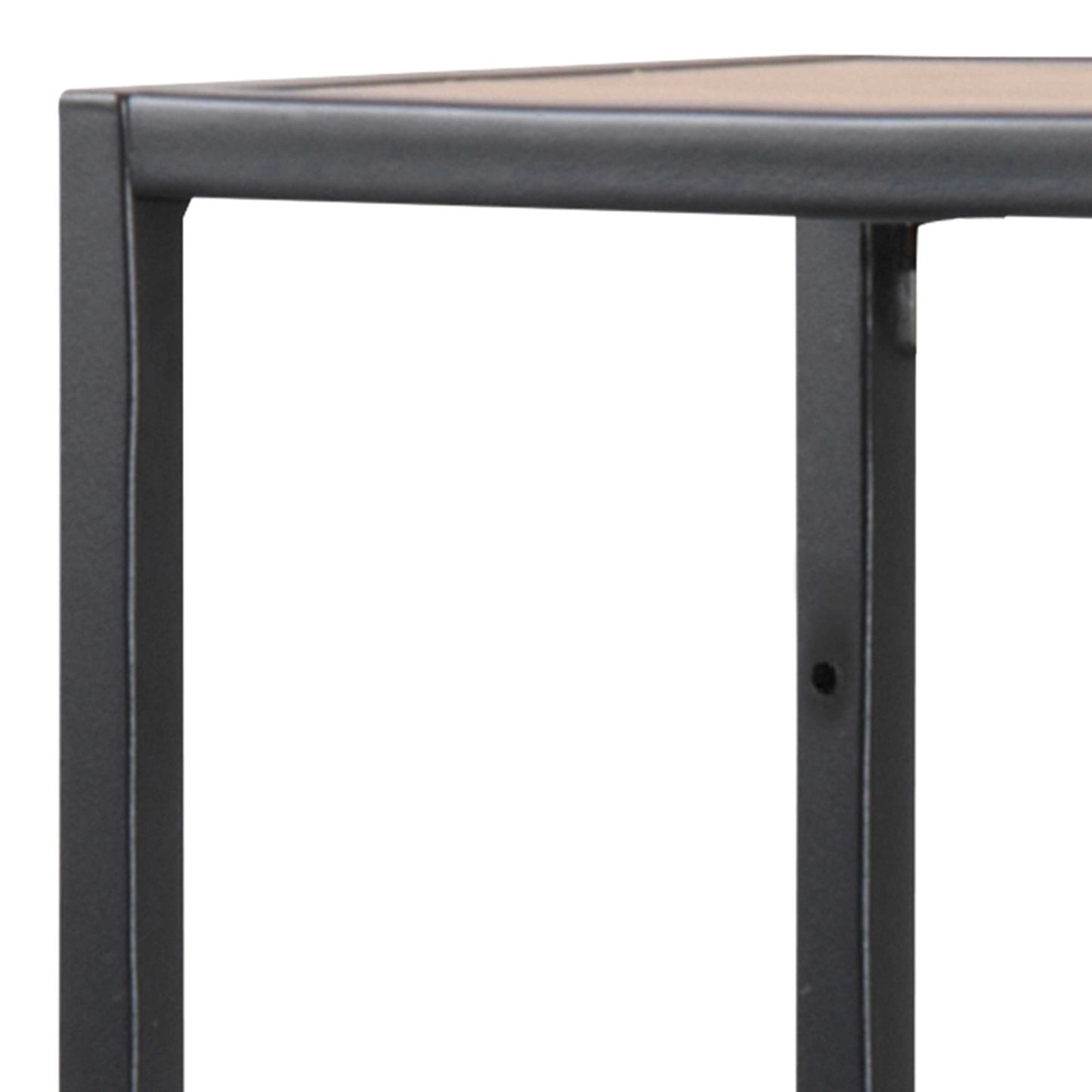 El Paso Black Metal and Wild Oak Veneer Wide Wall Bookcase 3 Shelves