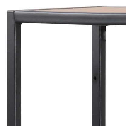 El Paso Black Metal and Wild Oak Veneer Wide Wall Bookcase 3 Shelves