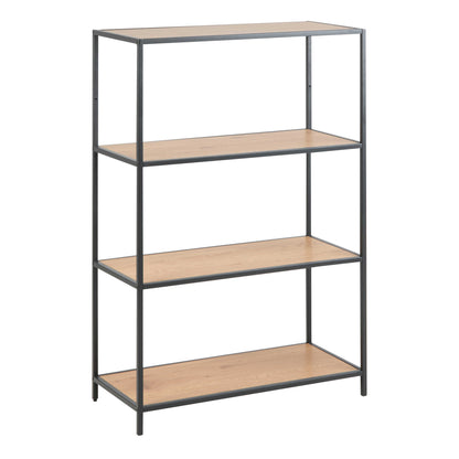 El Paso Black Metal and Wild Oak Low Bookcase 3 Shelves