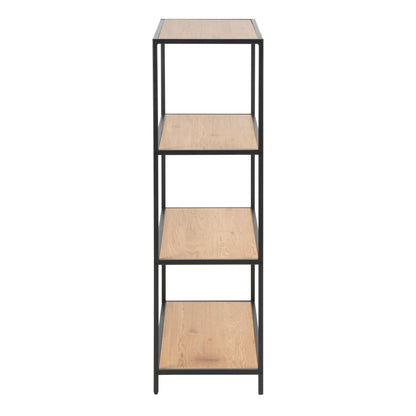 El Paso Black Metal and Wild Oak Low Bookcase 3 Shelves