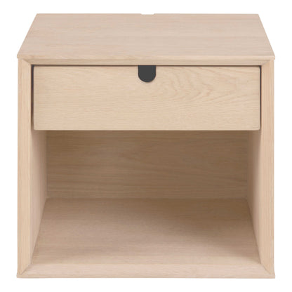 Italy White Oak Wood 1 Drawer Wall Mounted Bedside Table