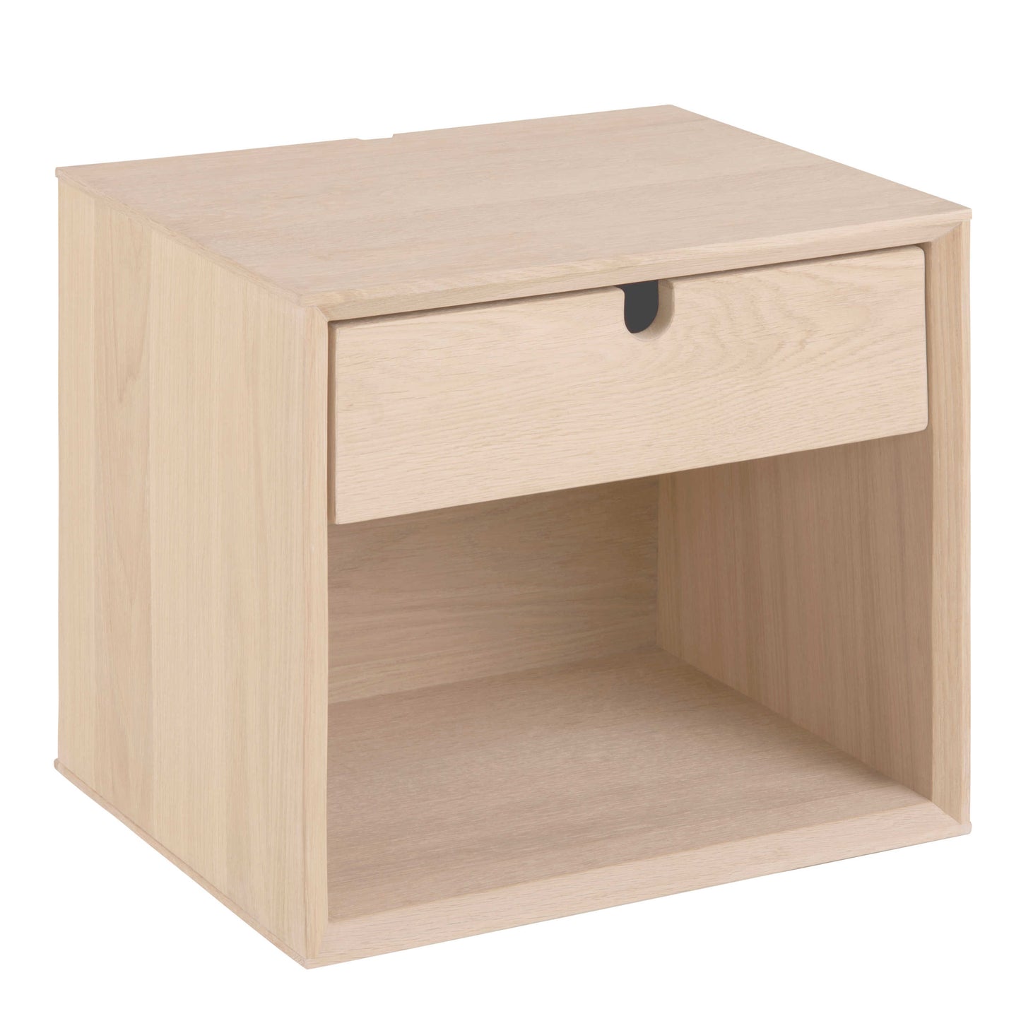 Italy White Oak Wood 1 Drawer Wall Mounted Bedside Table