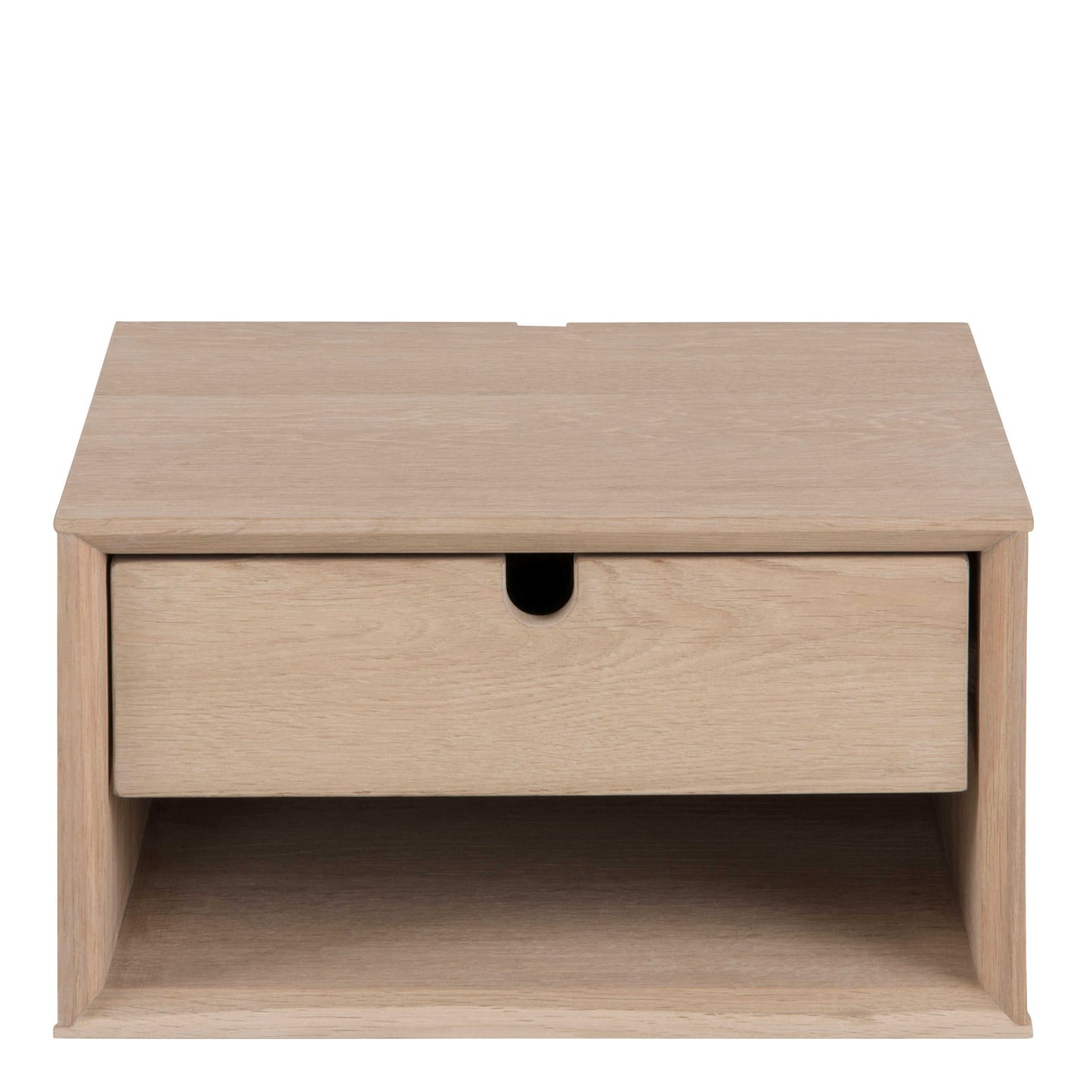 Italy Small White Oak Wood 1 Drawer Wall Mounted Bedside Table