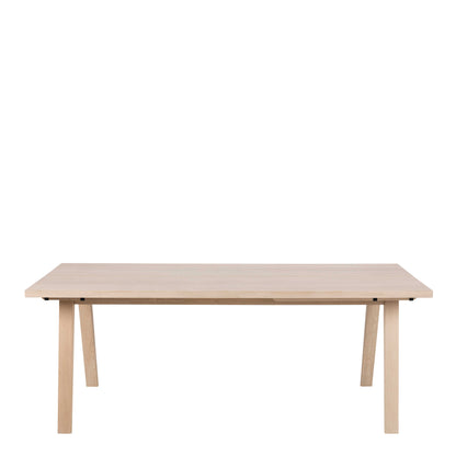 Jyvaskyla 286cm 8 Seater White Oak Wood Rectangle Extendable Dining Table