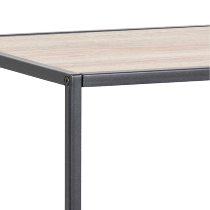 El Paso Wide Black Metal and Sonoma Oak Asymmetrical Bookcase 4 Shelves