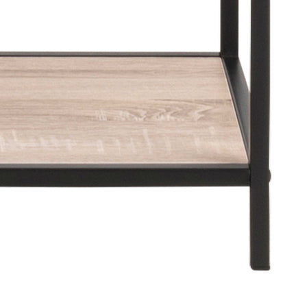 El Paso Tall Black Metal and Sonoma Oak Bookcase 5 Shelves