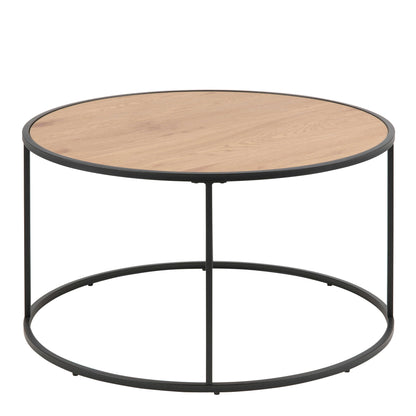 El Paso Black Metal and Wild Oak Veneer Round Coffee Table