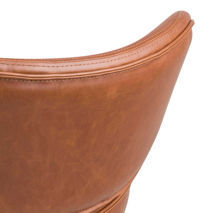 Mazapan Organic Lounge Brown Faux Leather Chair