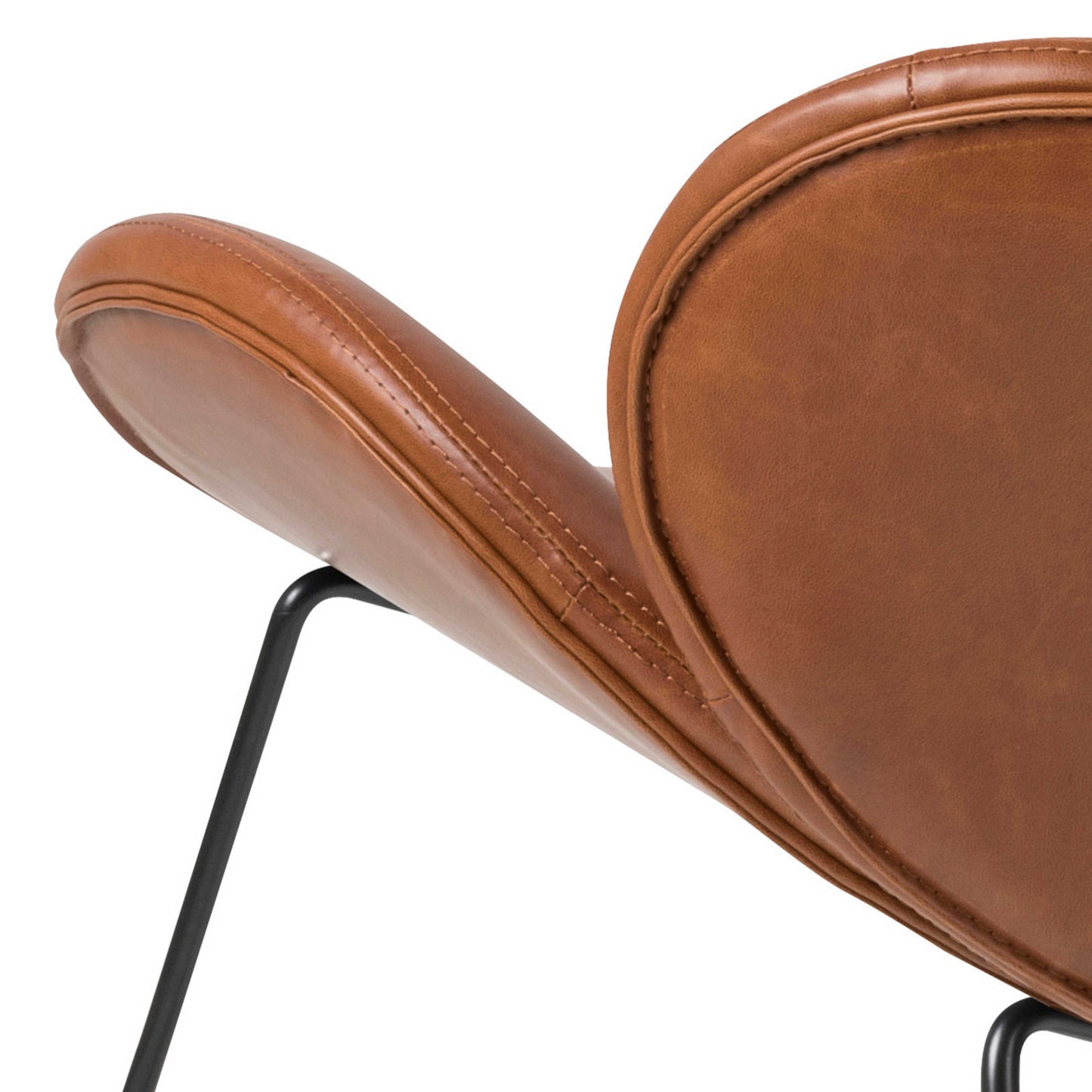 Mazapan Organic Lounge Brown Faux Leather Chair