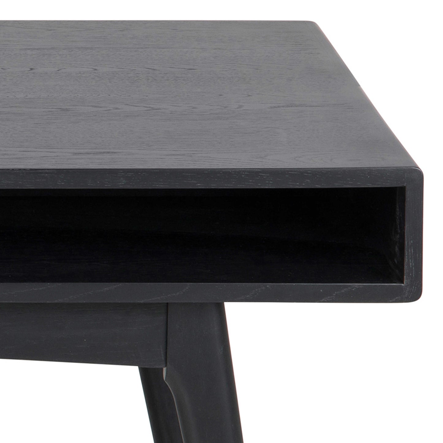 Mossbloom Industrial Black Coffee Table Open Shelf