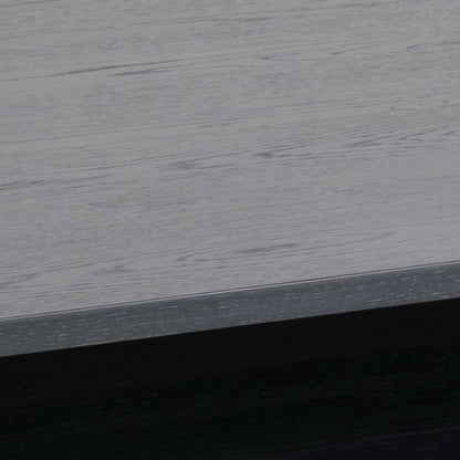 Mossbloom Industrial Black Coffee Table Open Shelf