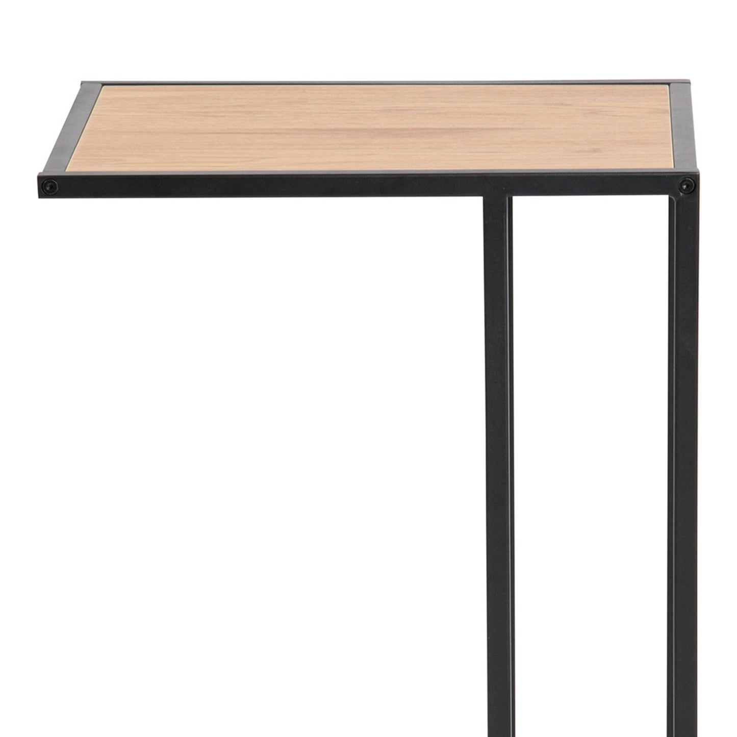 El Paso Black Metal and Wild Oak Veneer Sofa Side Table