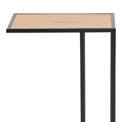 El Paso Black Metal and Wild Oak Veneer Sofa Side Table
