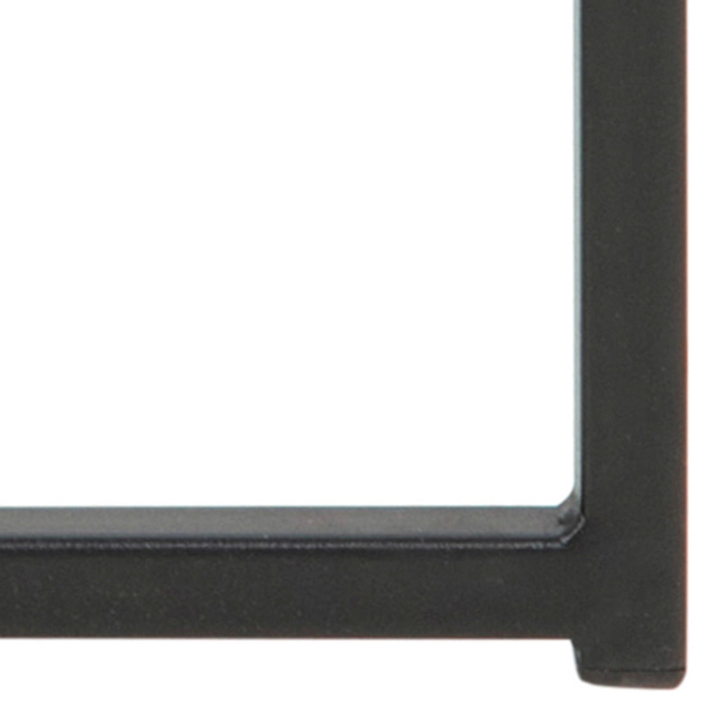 Oakfern Round Black Metal Side Table Grey Glass Top