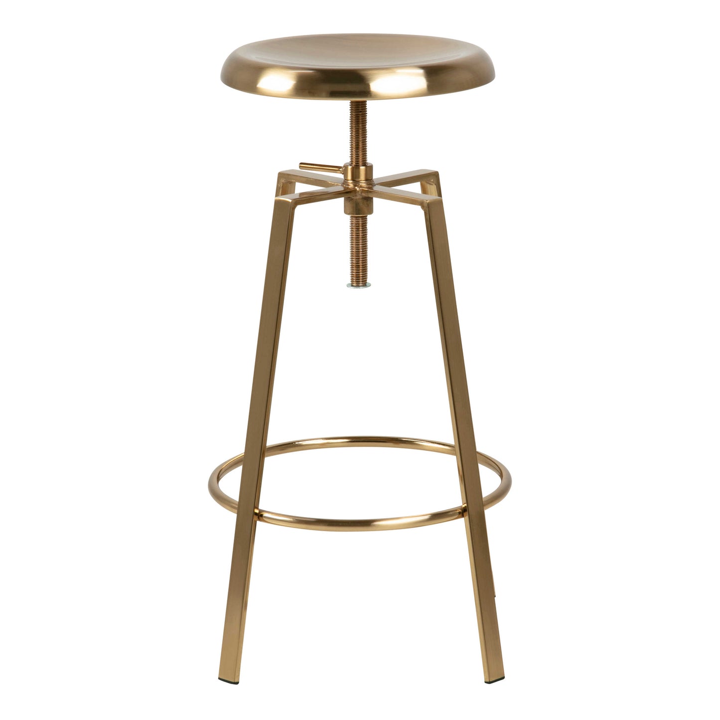 Hobart Gold Brushed Steel Bar Stool With Adjustable Height