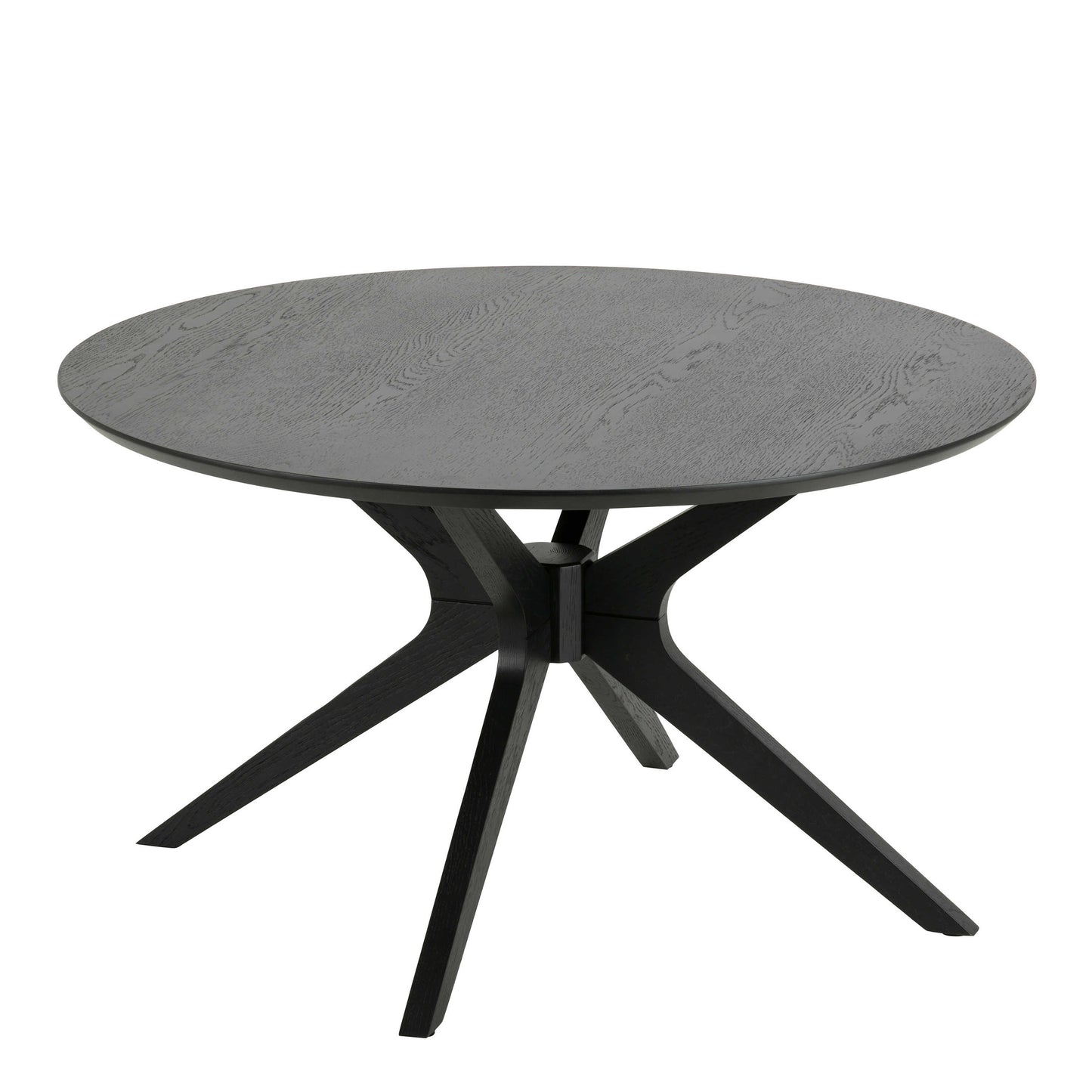 Brovst 80cm Black Wooden Round Coffee Table