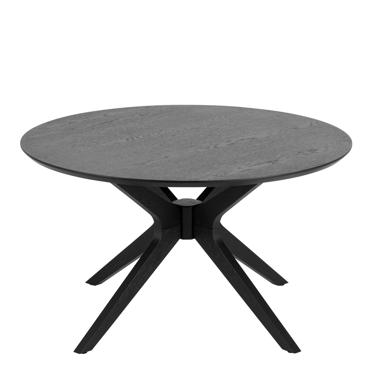 Brovst 80cm Black Wooden Round Coffee Table