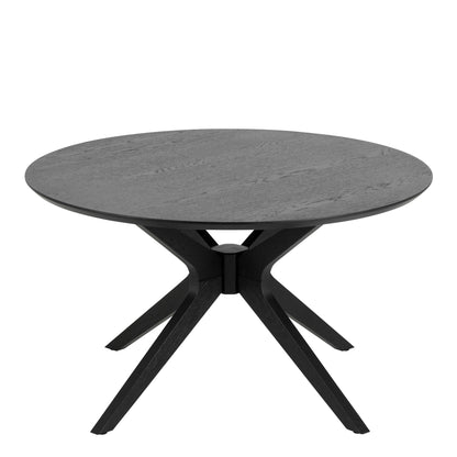Brovst 80cm Black Wooden Round Coffee Table