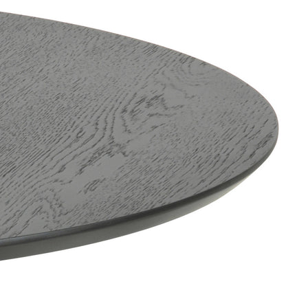 Brovst 80cm Black Wooden Round Coffee Table