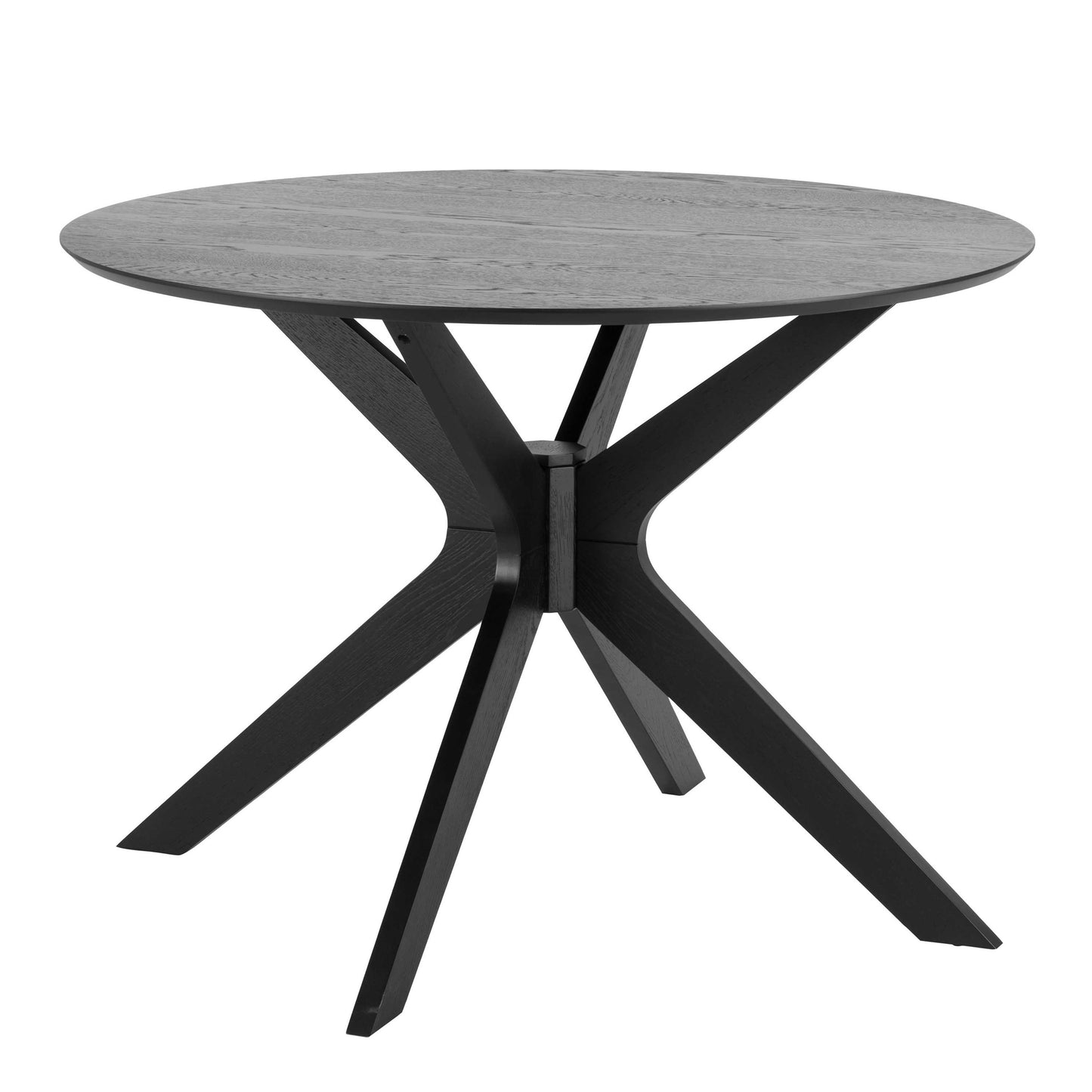 Brovst 105cm Black Wooden Round Dining Table