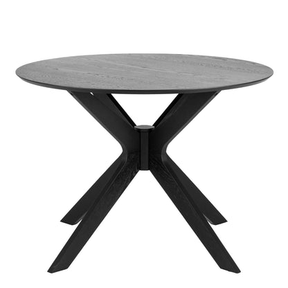 Brovst 105cm Black Wooden Round Dining Table