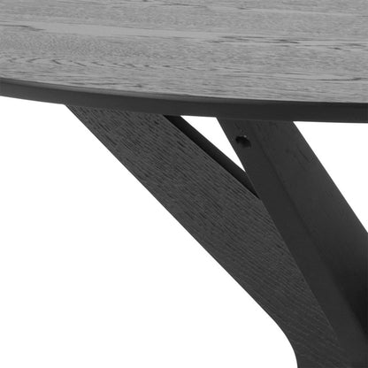 Brovst 105cm Black Wooden Round Dining Table