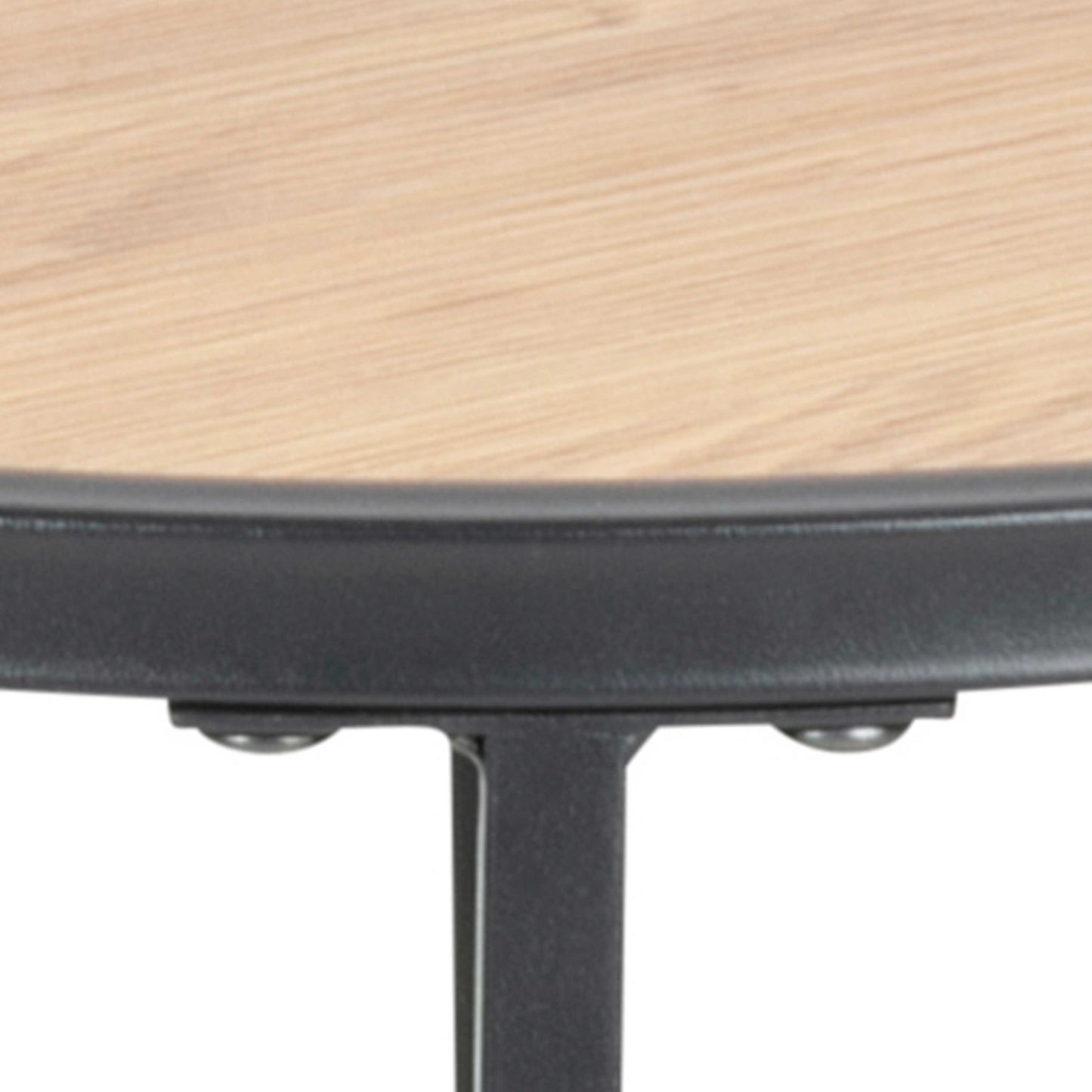 El Paso Black Metal and Wild Oak Veneer Small Round Side Table